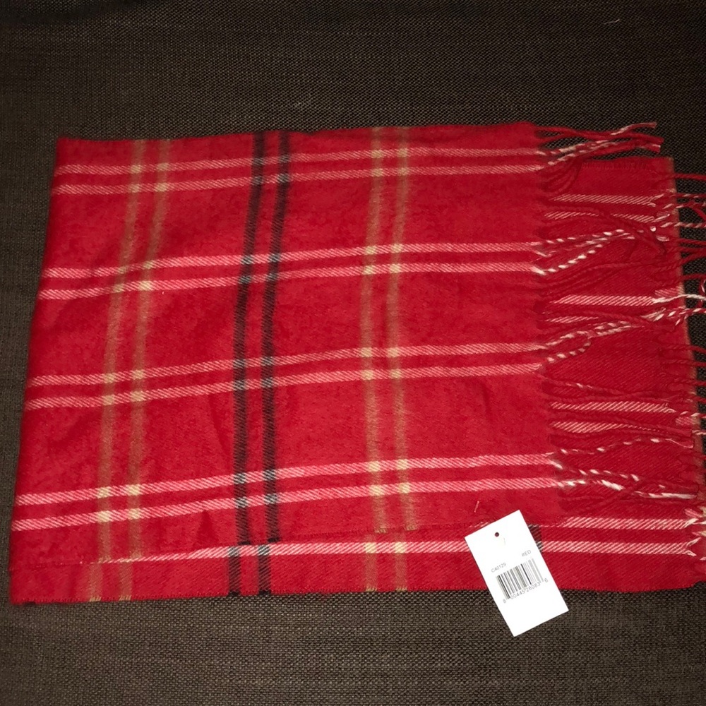 Cejon Red Grid Pattern Scarf